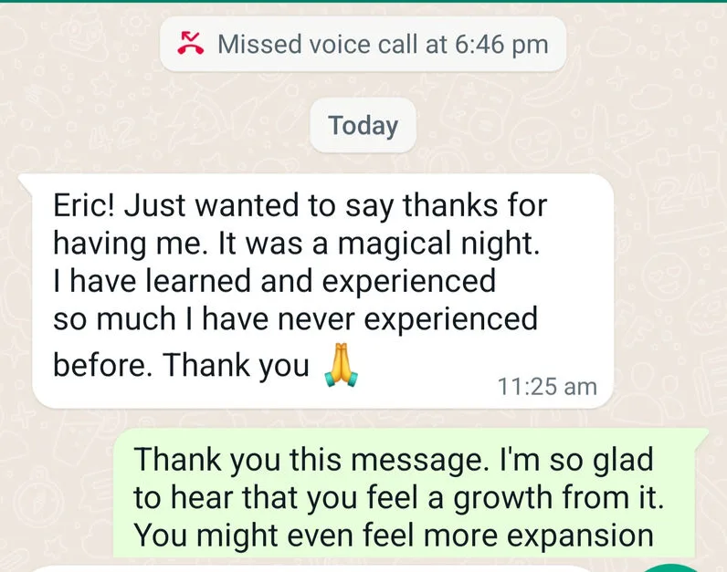 Client testimonial for Tantric Eric