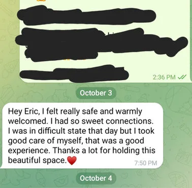 Client testimonial for Tantric Eric
