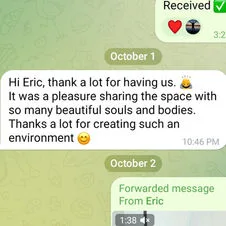 Client testimonial for Tantric Eric