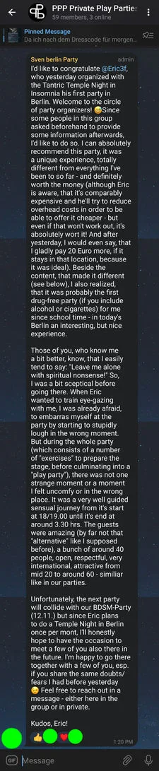Client testimonial for Tantric Eric