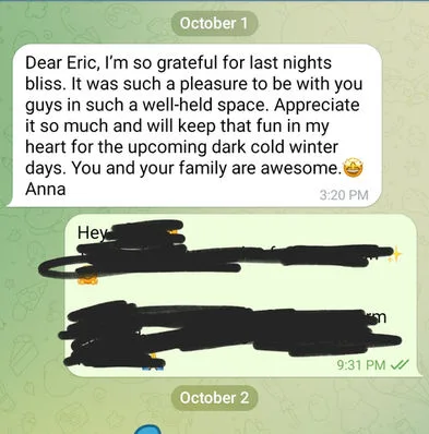 Client testimonial for Tantric Eric