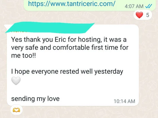 Client testimonial for Tantric Eric